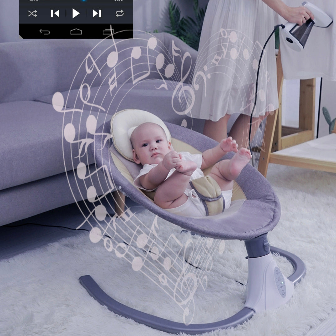 Smart Electric Baby Swing and Rocking Chair with Remote Control and Mosquito Net (0-18 months) | Baby Electric Cradle