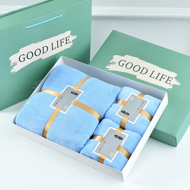 3-in-1 Luxury Coral Fleece Baby Bath Towels Gift Set | Ultra-Soft Bath Towels Set for Mother and Baby