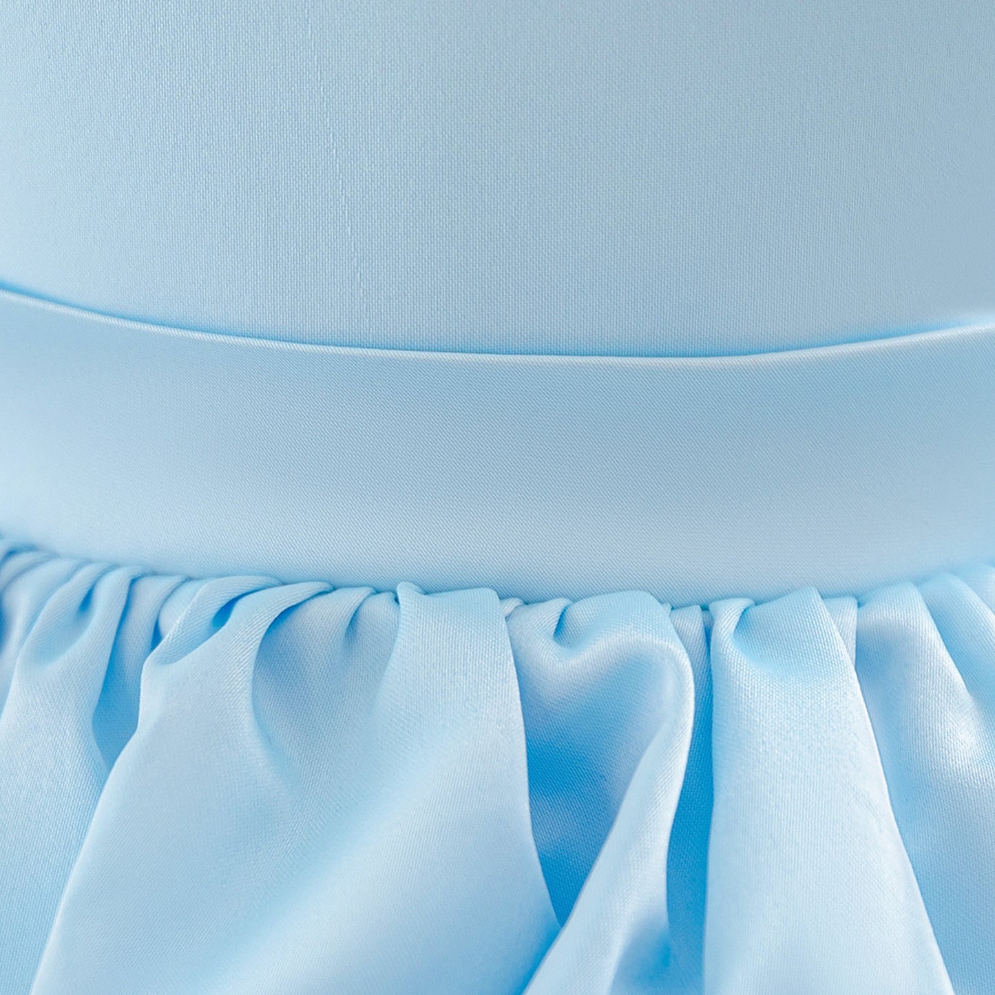 Elegant One-Shoulder Baby Dress with Puffed Off-Shoulder Sleeve and Choker Collar (6-12 months) | Royal Blue Princess Ball Gown