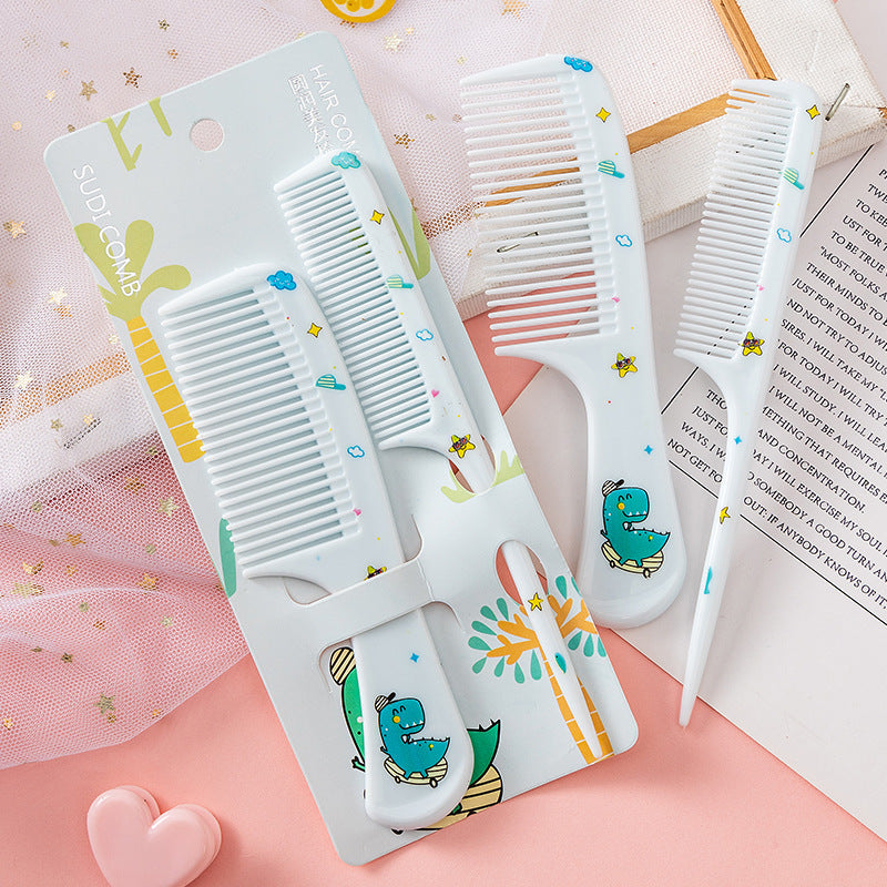 2-Piece Cartoon-Designed Comb Set with Wide Comb and Tail Comb | Cute Fine-Toothed Hair Styling Combs