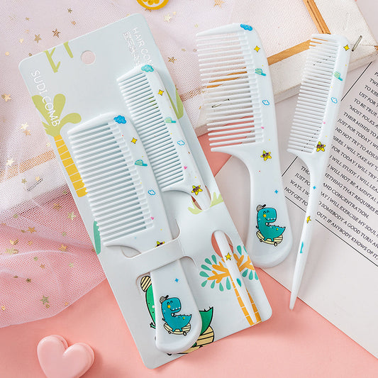 2-Piece Cartoon-Designed Comb Set with Wide Comb and Tail Comb | Cute Fine-Toothed Hair Styling Combs