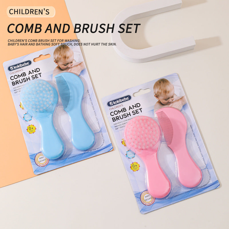 Soft Bristle Baby Brush and Comb Set | Newborn Hair Grooming Kit