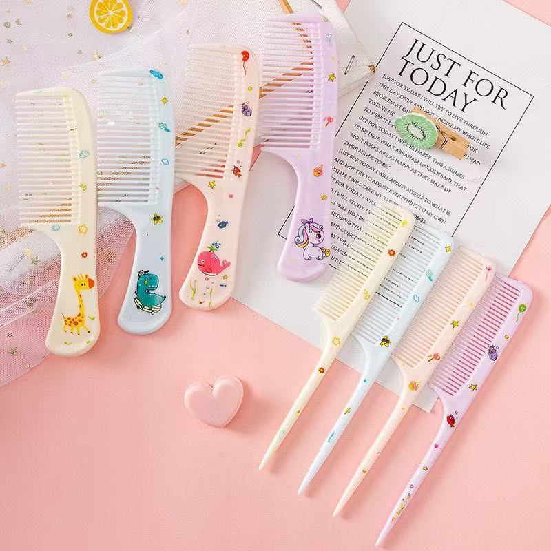 2-Piece Cartoon-Designed Comb Set with Wide Comb and Tail Comb | Cute Fine-Toothed Hair Styling Combs