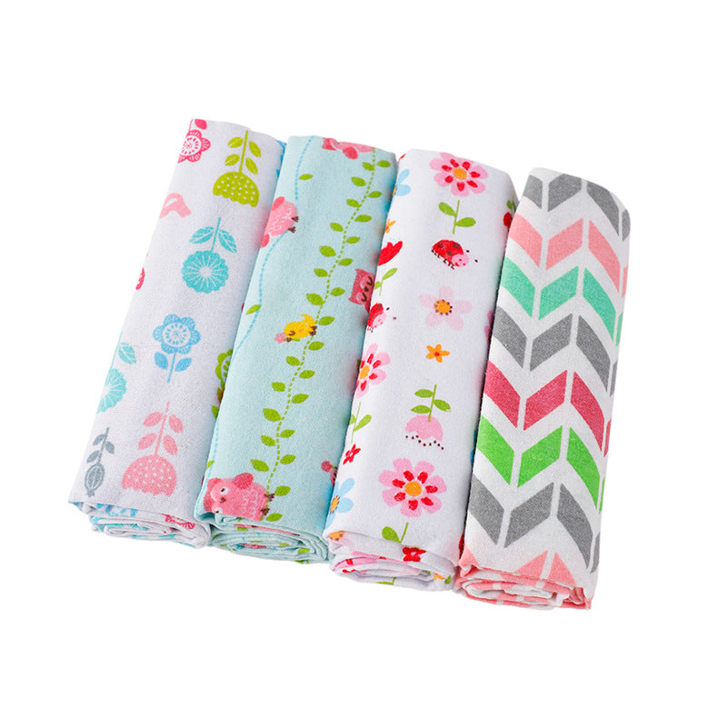 4-Piece Soft Baby Swaddle Blanket Pack (0-1 year, 4 blankets per pack, 76×76cm) | Newborn Flannel and Receiving Blanket Set