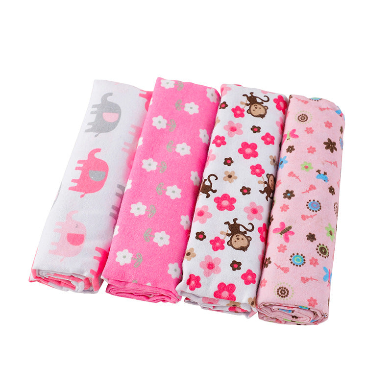 4-Piece Soft Baby Swaddle Blanket Pack (0-1 year, 4 blankets per pack, 76×76cm) | Newborn Flannel and Receiving Blanket Set