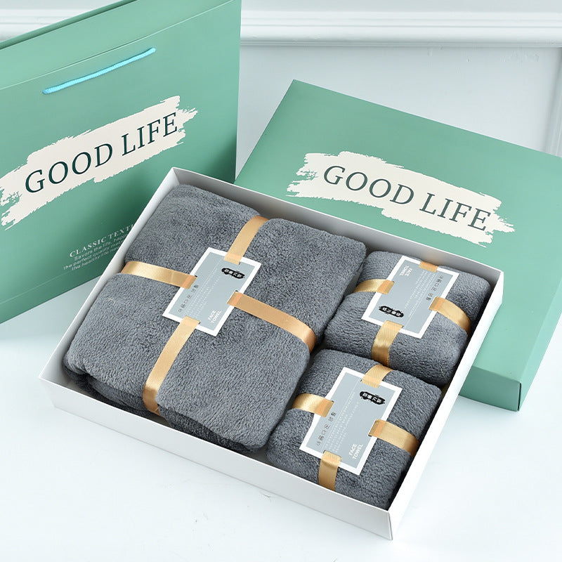 3-in-1 Luxury Coral Fleece Baby Bath Towels Gift Set | Ultra-Soft Bath Towels Set for Mother and Baby