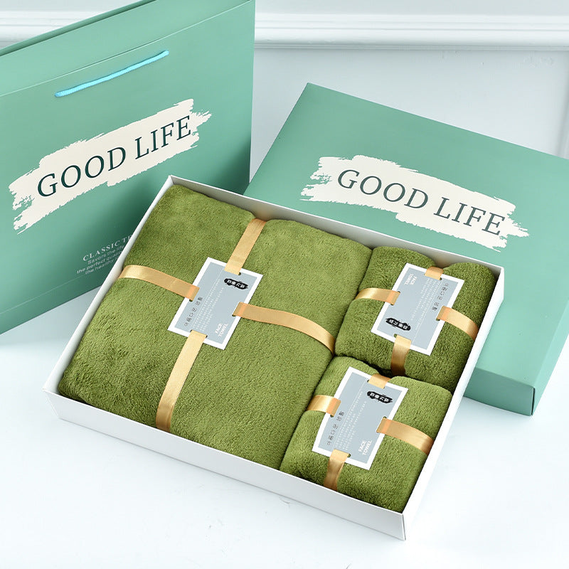 3-in-1 Luxury Coral Fleece Baby Bath Towels Gift Set | Ultra-Soft Bath Towels Set for Mother and Baby