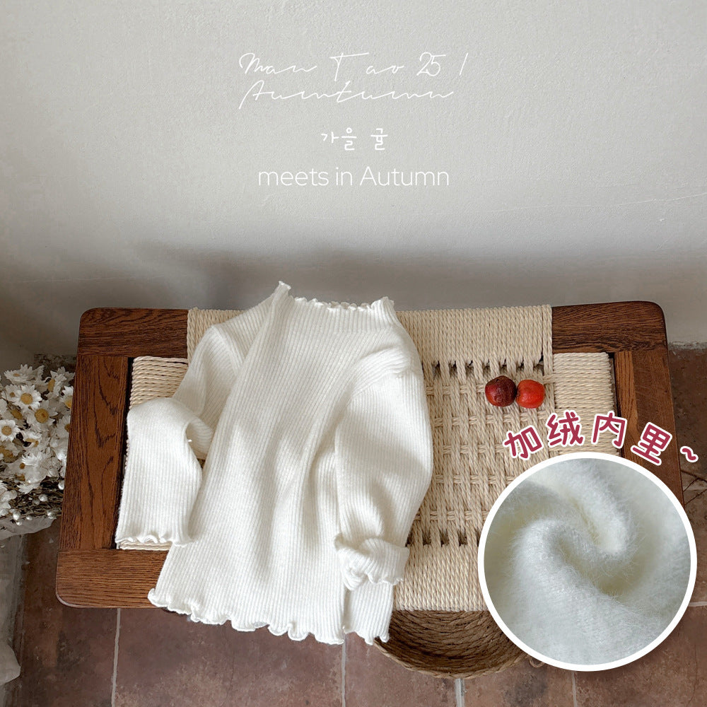 Baby Long-Sleeve Ribbed Knit Top | Baby Knitted Inner Sweater