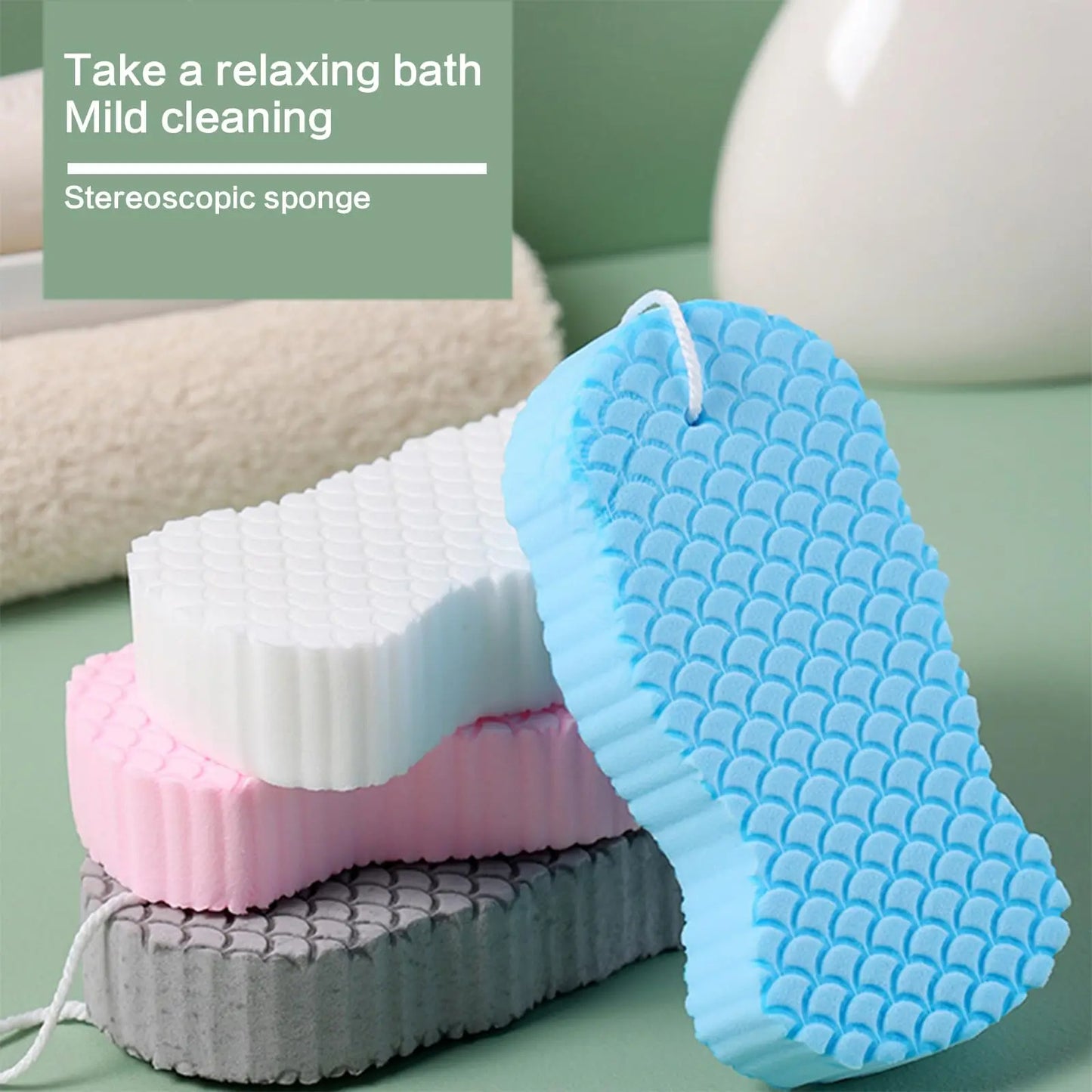 Gentle and Soft Baby Bath Sponge | 3D Exfoliating and Scrubbing Sponge