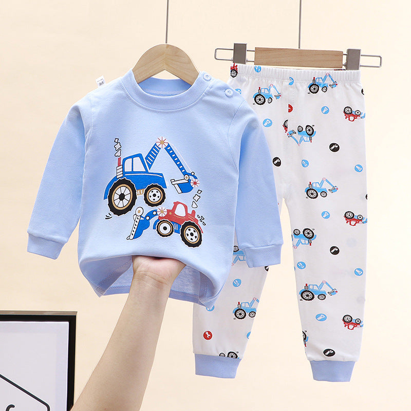 2-Piece Pajamas Set with Long-Sleeve Top and Pants for Boys and Girls | Adorable Soft Cotton Nightwear and Sleepwear Set