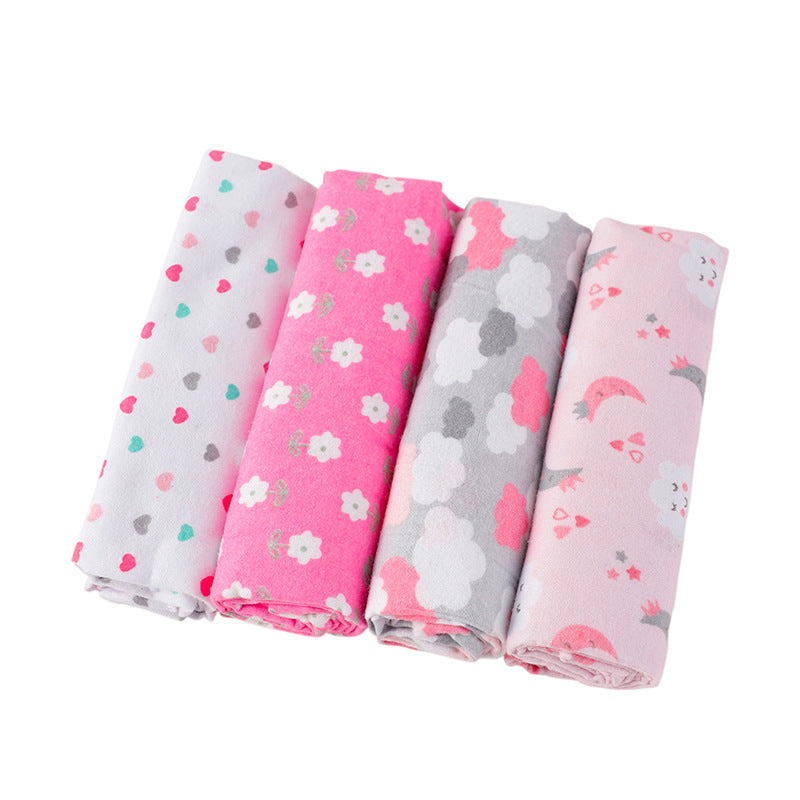 4-Piece Soft Baby Swaddle Blanket Pack (0-1 year, 4 blankets per pack, 76×76cm) | Newborn Flannel and Receiving Blanket Set