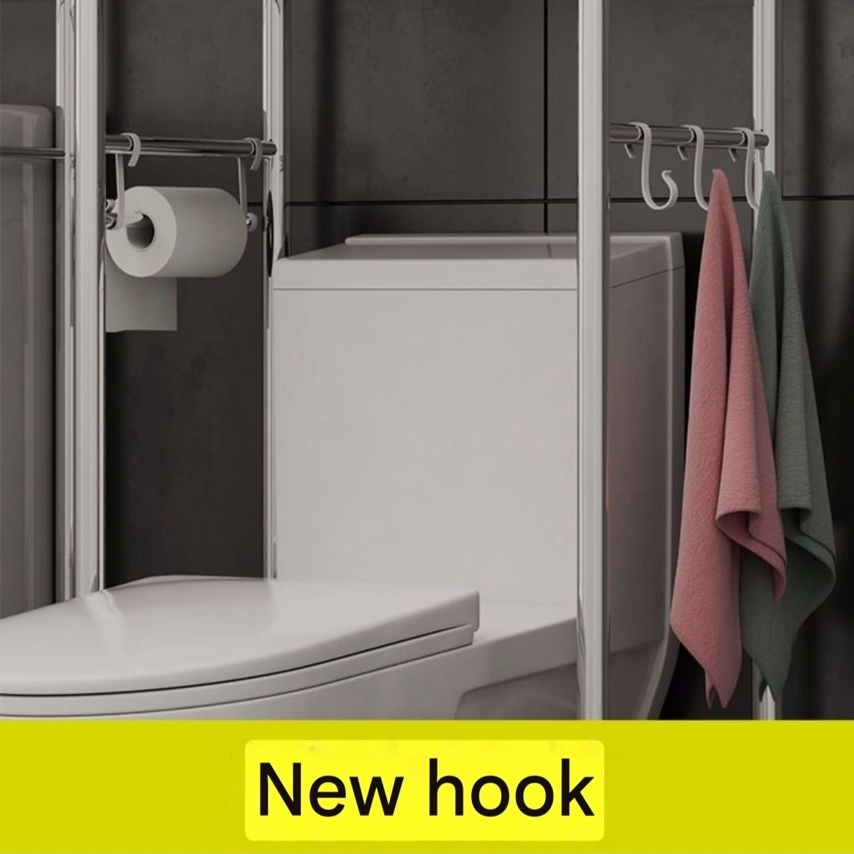 3-Tier Over-the-Toilet Organizer Rack with Side Hooks | Space-Saving Washing Machine Storage Rack