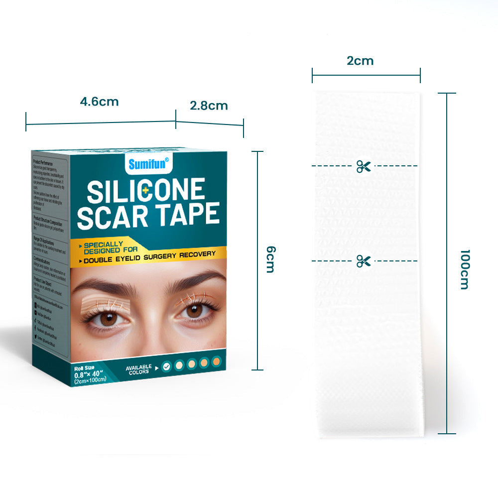 Silicone Scar Tape (2×100cm, White color) | Scar Repair Sheet for New & Old Scars and Stretch Marks