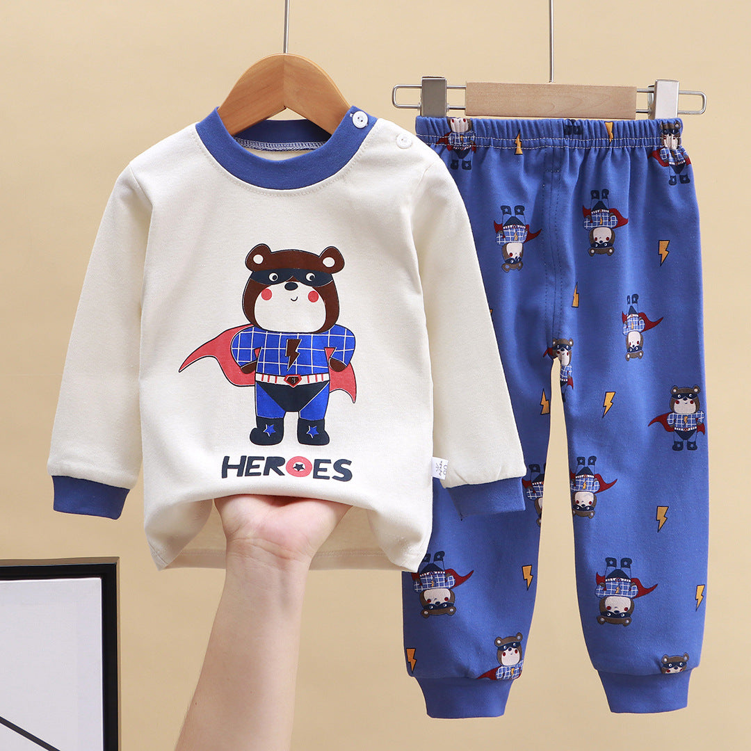 2-Piece Pajamas Set with Long-Sleeve Top and Pants for Boys and Girls | Adorable Soft Cotton Nightwear and Sleepwear Set