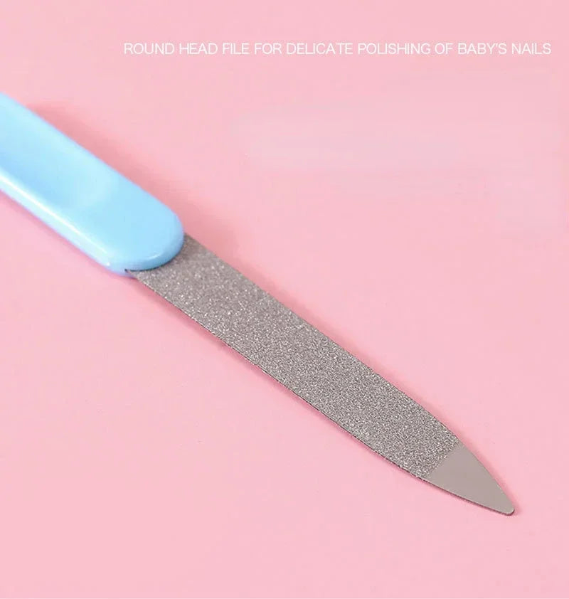 6-Piece Baby Care and Grooming Kit with Hair Brush, Comb, Safety Scissors, Nail Clipper, Nail File, and Nail Clipper Sheath